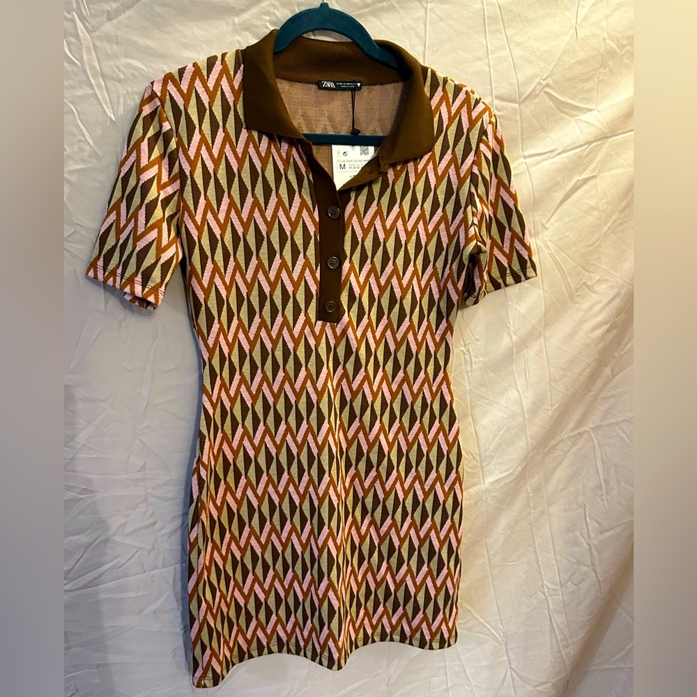 Short sleeve mini sweater dress